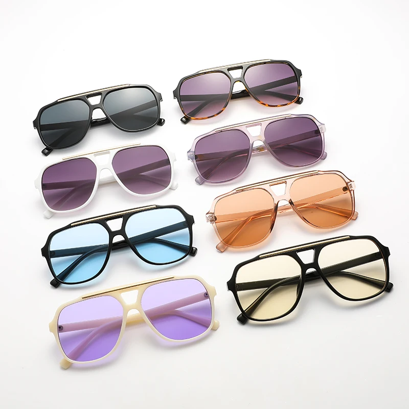 

Hiking Fashion Pilot New Double Beam Design Anti Light Glasses Ocean Sheet Sunshade Shades UV400 Simple Casual Style Eyewear