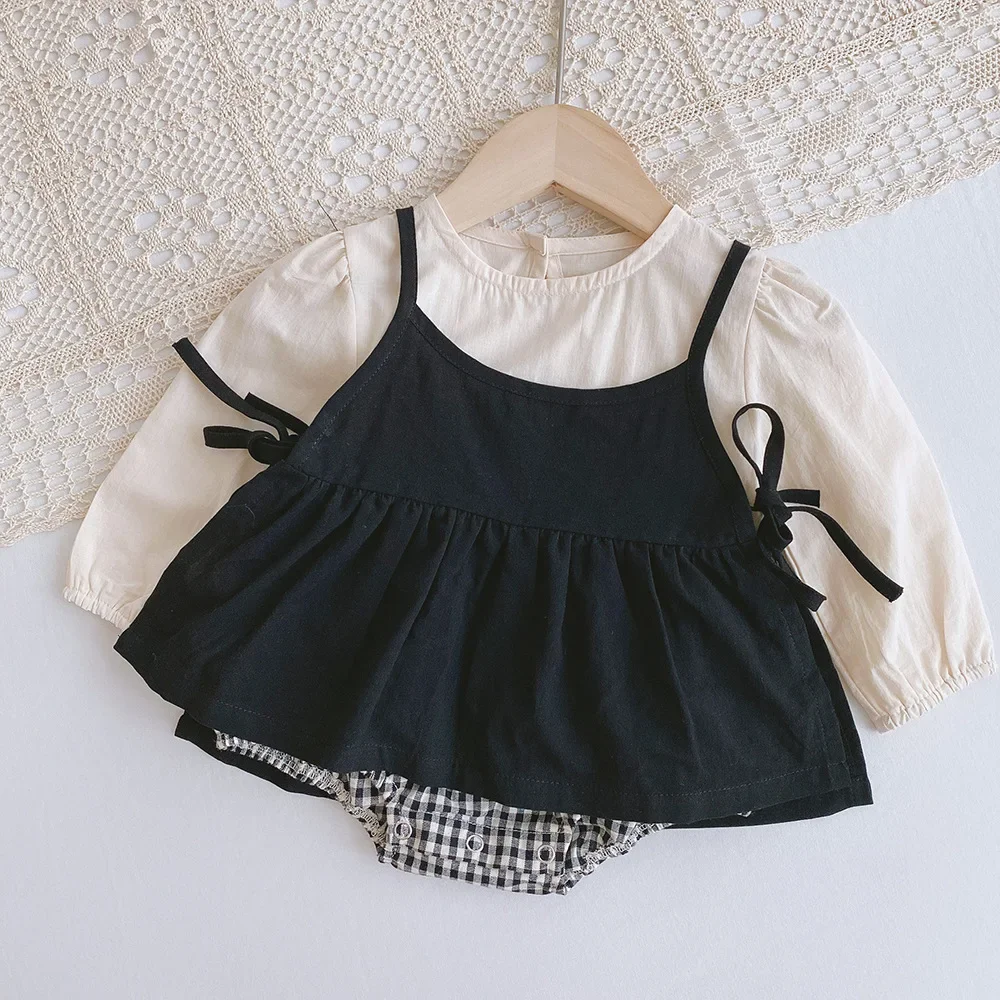 Melario-Pelele a cuadros para bebé, traje de una pieza para gatear, traje para hermana, ropa para niña