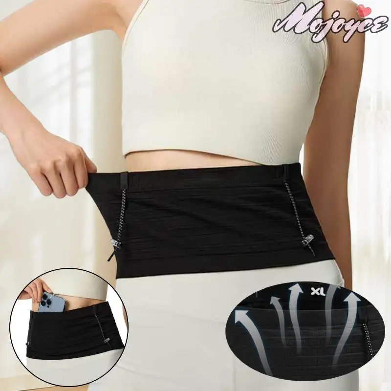 

Sports Waist Bag Elastic Slim Waist Pack Lightweight Phone Holder Belt Non Slip Workout Waistband Running Knit Storage Bag