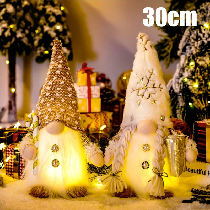 

Glowing Gnome Christmas Faceless Doll 30cm Tree Decorations 2025 Night Light Xmas Gift Navidad 2025 New Year Home Decor