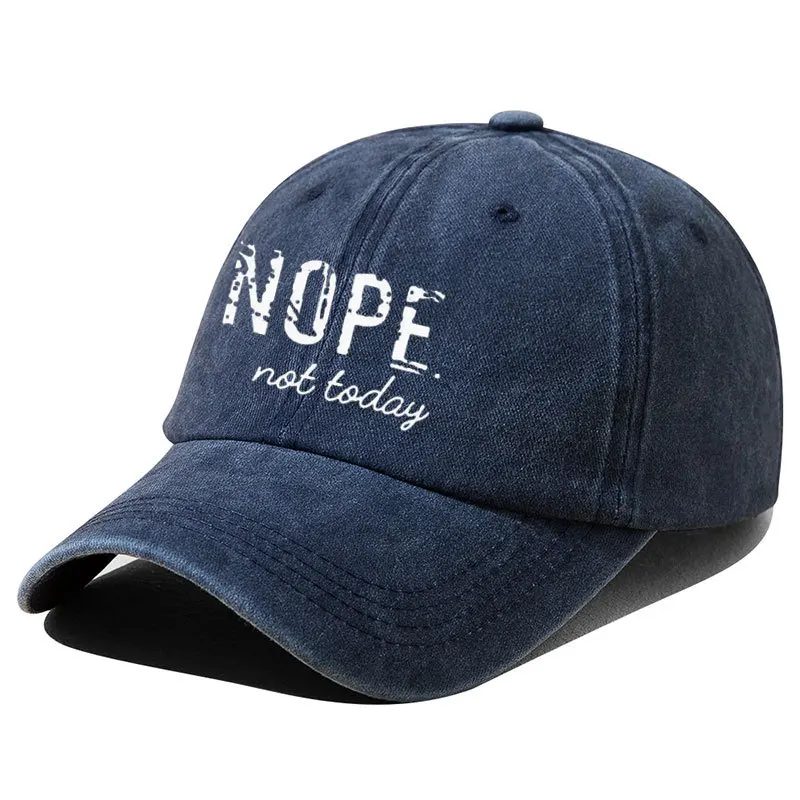 NOPE Printed Washed Baseball Cap Vintage Solid Color Lightweight Dad Hats Adjustable Distressed Unisex Sun Hat For Women & Men