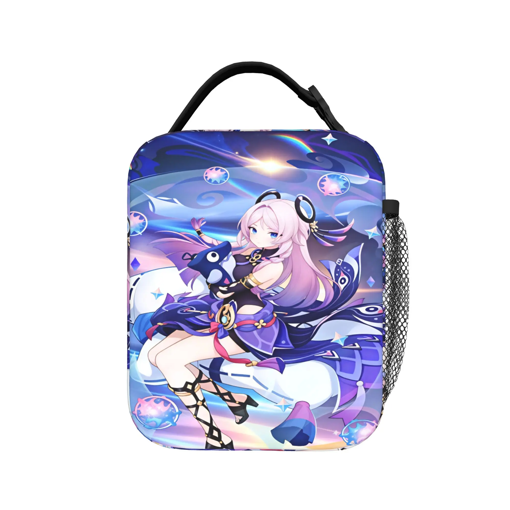 Genshin Impact Lunch Bag Game Character Portable Insulated Lunch Box Adult Travel Cooler Bag Waterproof Thermal Lunch Bags