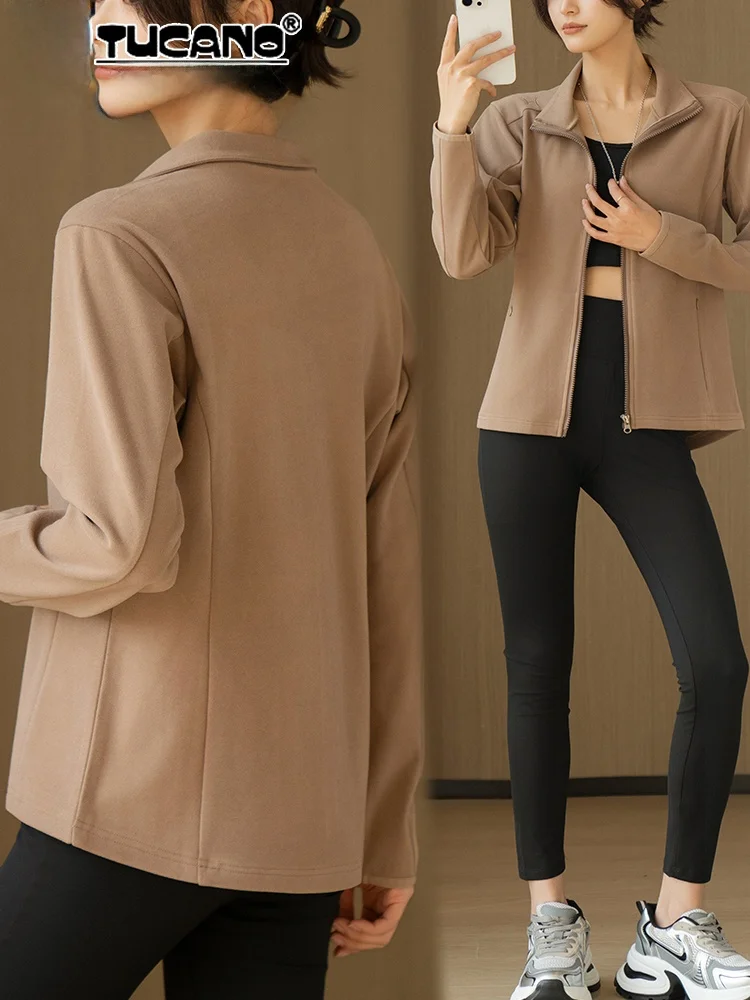 

TUCANO Woodpeer Women's Fitn Yoga Sportswear Set Spring Autumn Small Size Ladies 2-Piece Workout Clothing Outfit