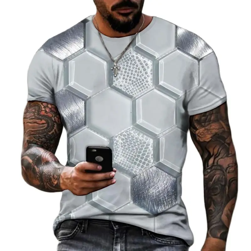 3D T Shirt For Men Fashion Hip Hop O-neck Short Sleeve Tops Abstract Harajuku Men\'s T-shirts Oversized Tees Shirt Man Clothing