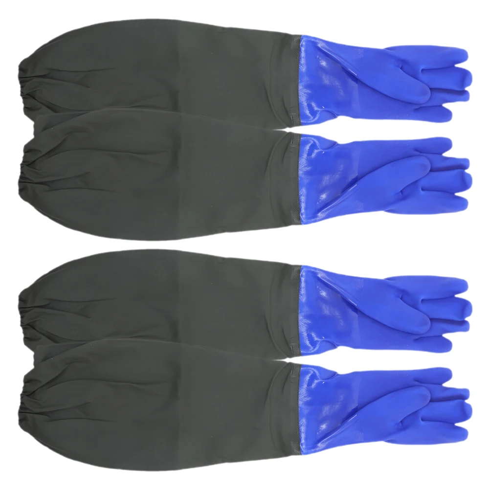 2 пары водонепроницаемых перчаток с длинными рукавами для чистки кухни, мытья посуды, химически стойких резиновых перчаток длиной до локтя, многоразовых
