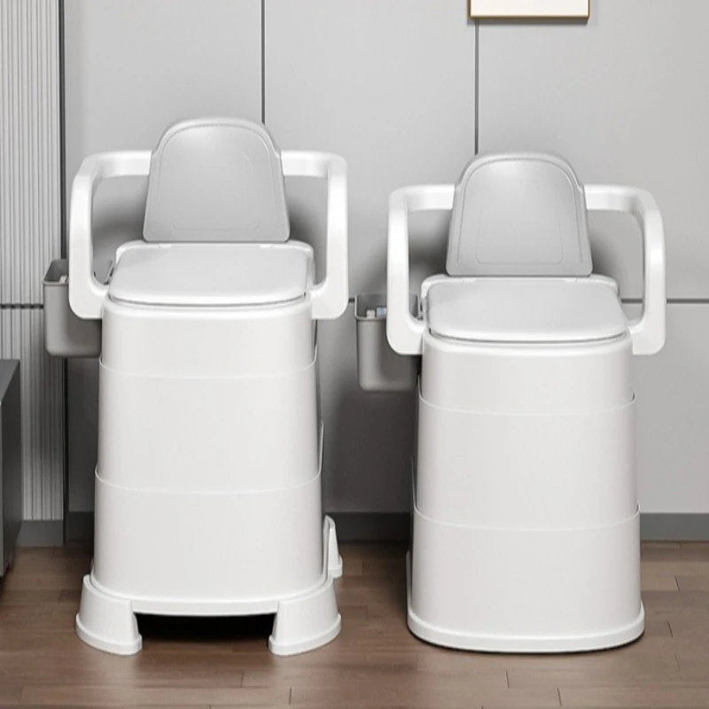 Commode Chair with Wheels Portable Toilet Seat Adjustable Height Mobile Bedside Potty for Elderly Pregnancy
