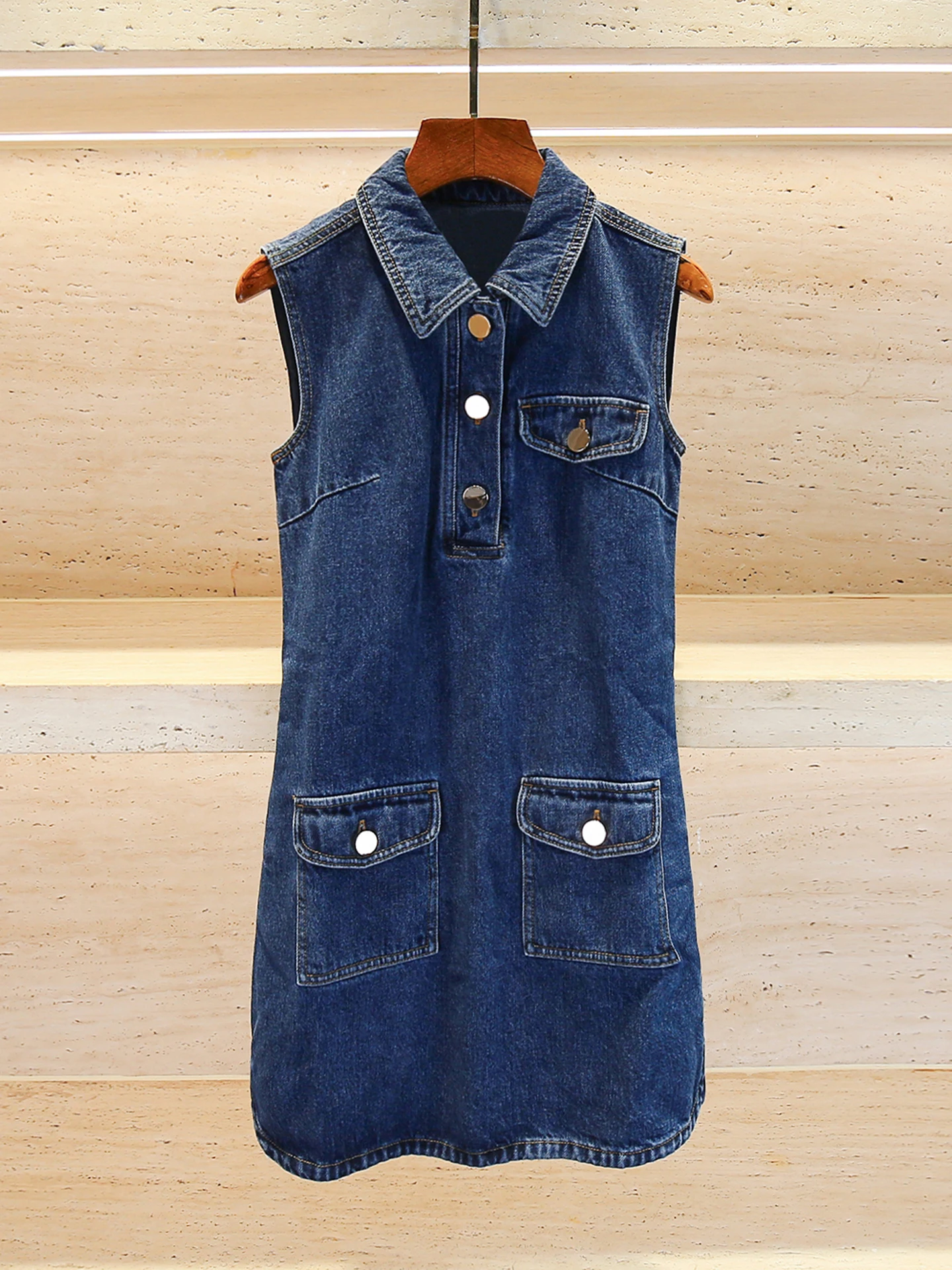 

Faionable Retro Ne Denim Vest Dr SP Home South Oil High End Women's Clothing Summer 2025 Simple Commute Sle o...