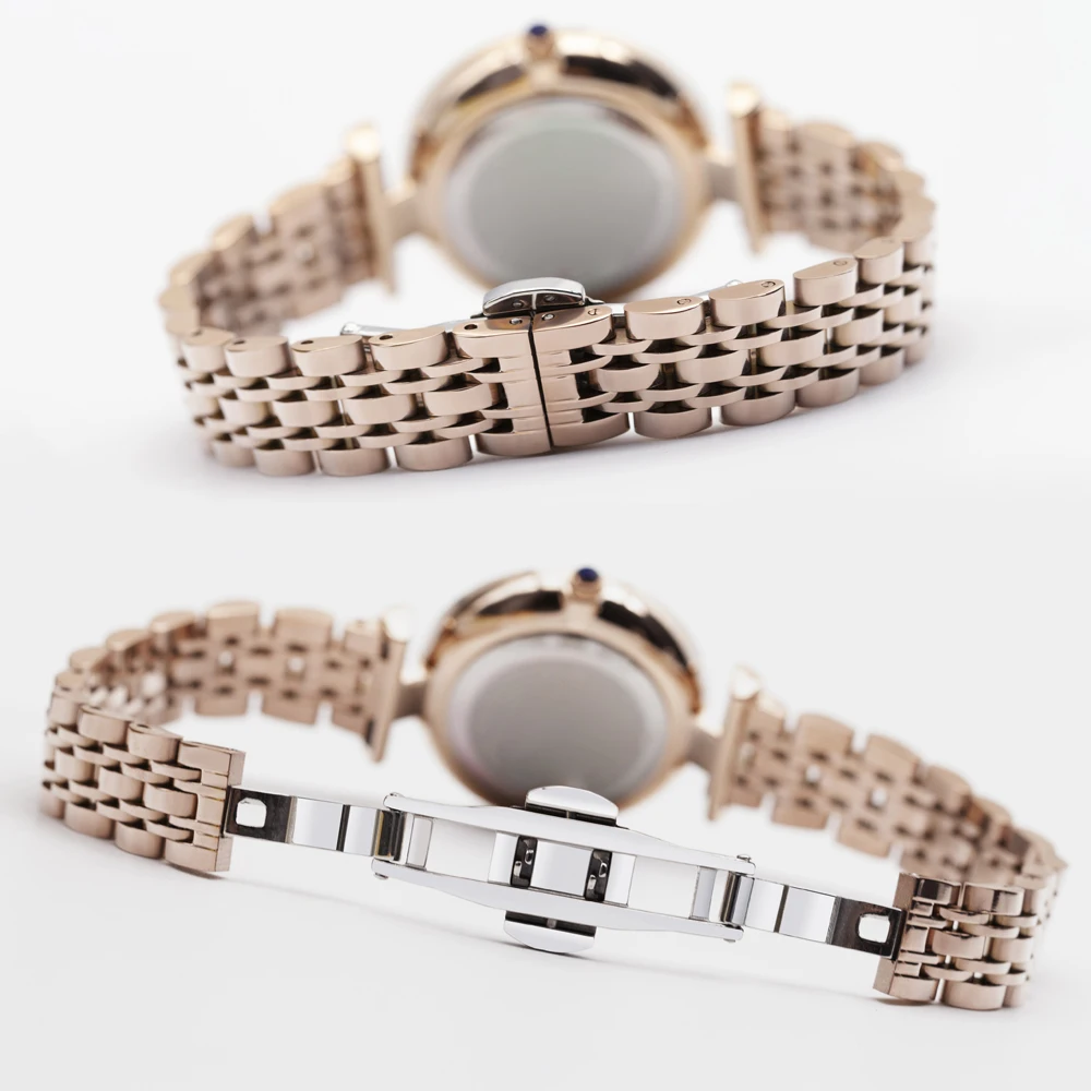 IBSO New Women Quartz Watch Set Luminous Zircon Dial Necklace Bracelet Jewelry Set Watch Ladies 3ATM Waterproof Stainless Steel
