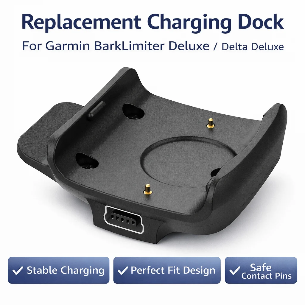 

Запасная зарядная док-станция для ошейников Garmin BarkLimiter Deluxe / Delta Deluxe для дрессировки собак, зарядное устройство, адаптер, зарядная станция