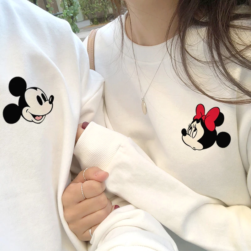 Mickey Minnie women\'s round neck hoodie couple hoodie Disney Mickey Mouse women\'s clothes women\'s clothes top