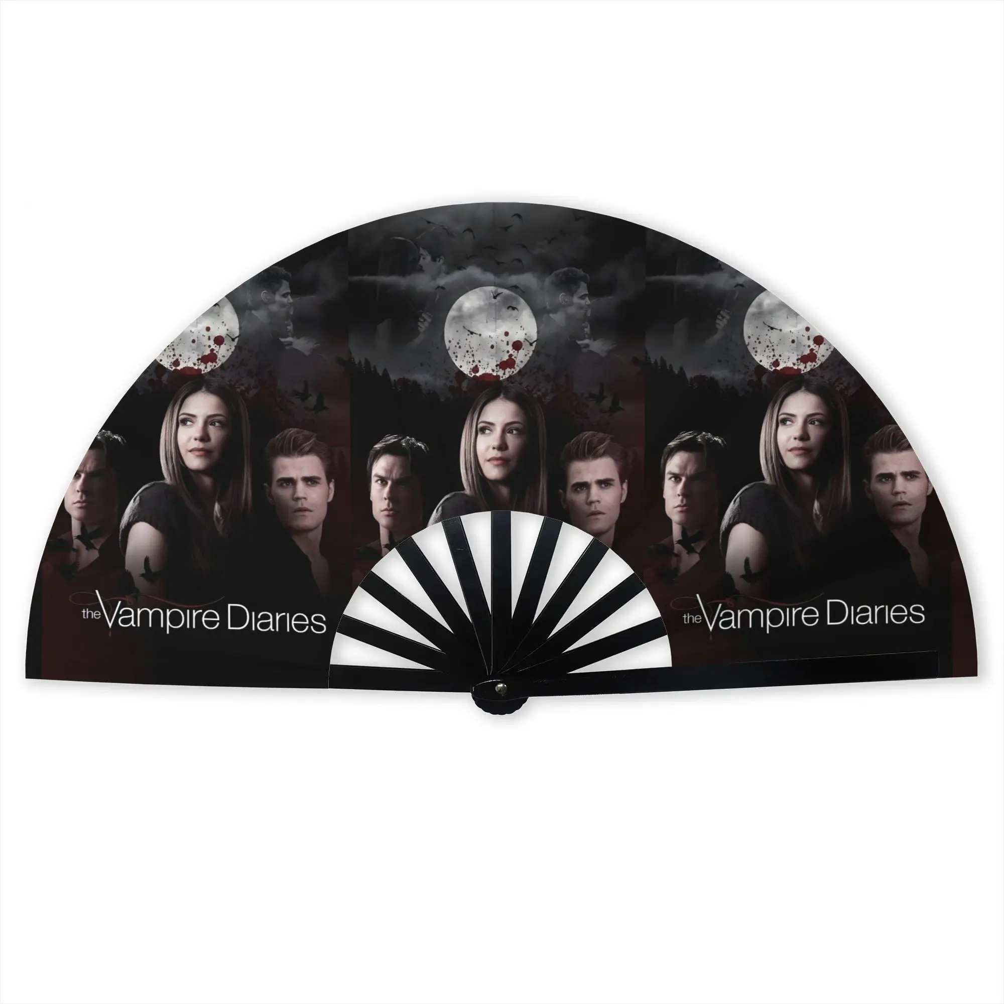 The Vampire Diaries Traditional Folding Fan Oriental Art  High-Quality Polyester Fans Gift Elegant Decorative Hand Fan