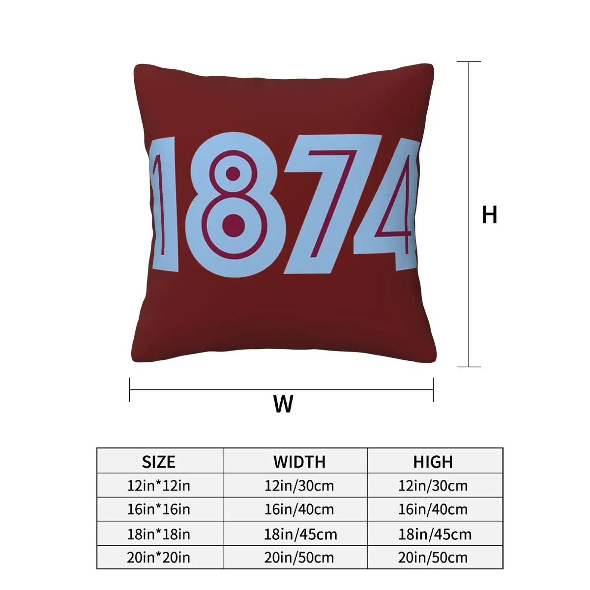 Aston Villa 1874 2 pcs Square Pillowcase Pillow Cover Cushion Decor Comfort Throw Pillow for Home Sofa