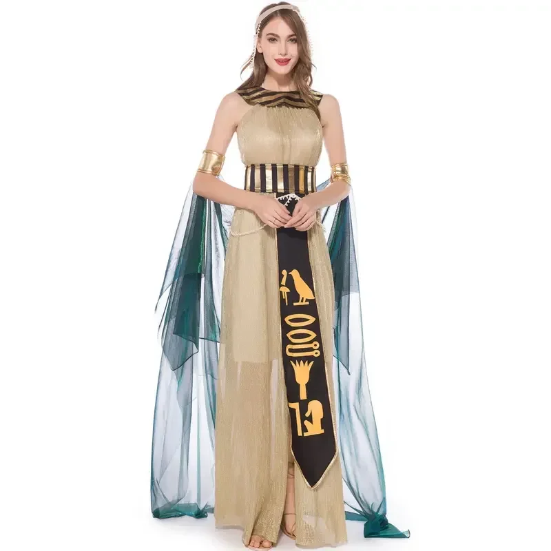 SN66 Greek Queen Cosplay Costume Medieval Egypt Cleopatra Dress Myth Goddess Carnival Dress Role Play Egyptian Women Cosplay W&M