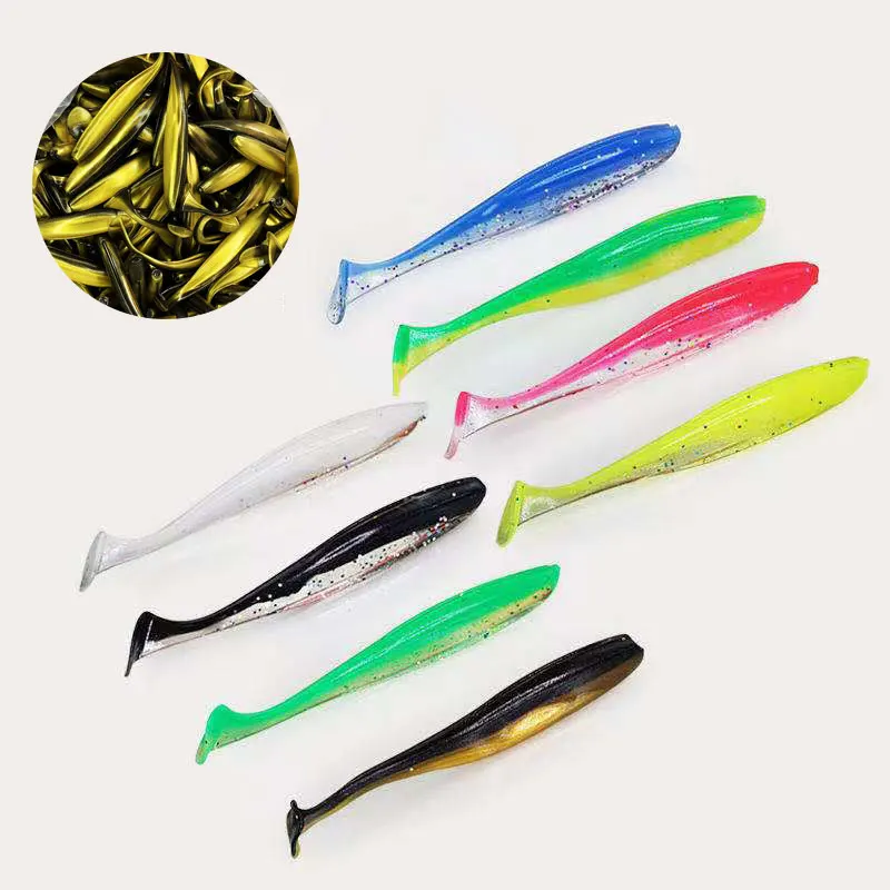 

100pcs T Tail Soft Lure Bait Shad Worm 55mm 65mm75mm Artificial Bait Swimbait Bait Wobbler Soft Baits Silicone Fishing Sports