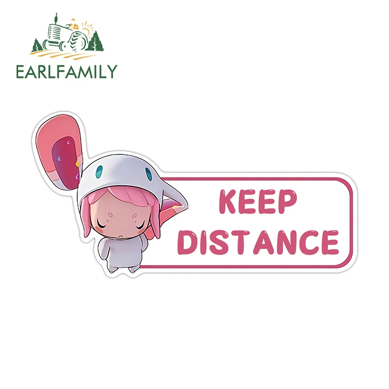 EARLFAMILY Roco Kindom Keep Distance Car Stickers Laptop Funny Slap Warning Scratch-Proof Decals Car Accessories Graffiti