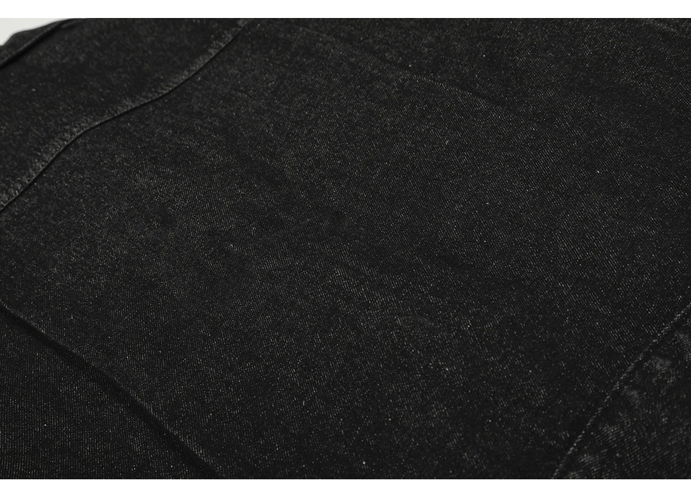 Herren Vintage-Jeansjacke mit Flugzeug-Schnalle, Türkis-Knopf-Mantel, lässige amerikanische Retro-Streetwear, schwarze kurze Oberbekleidung – Detail 13