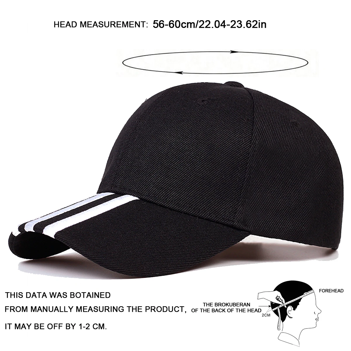 Unisex Three Horizontal Embroidery Baseball Caps Spring Autumn Outdoor Adjustable Casual Hats Sunscreen Hat