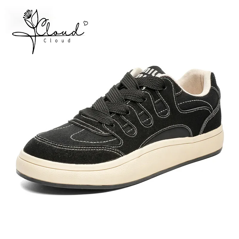 

Male Canvas Men Casual Shoes Patchwork Men's Sneakers Korean Style Comfortable Platform Breathable Lace-up Vulcanized Shoes