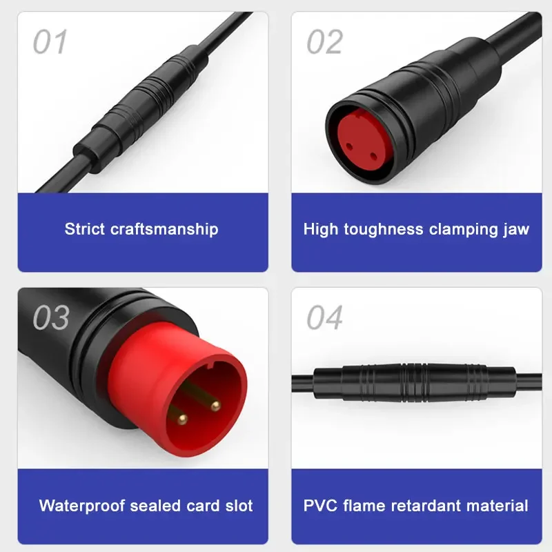 M8 Electric Bicycle Connector M6 E-bike Waterproof 2 3 4 5 Pin Plug Scooter Brake Cable Signal Connect Cut Off Power Sensor Wire