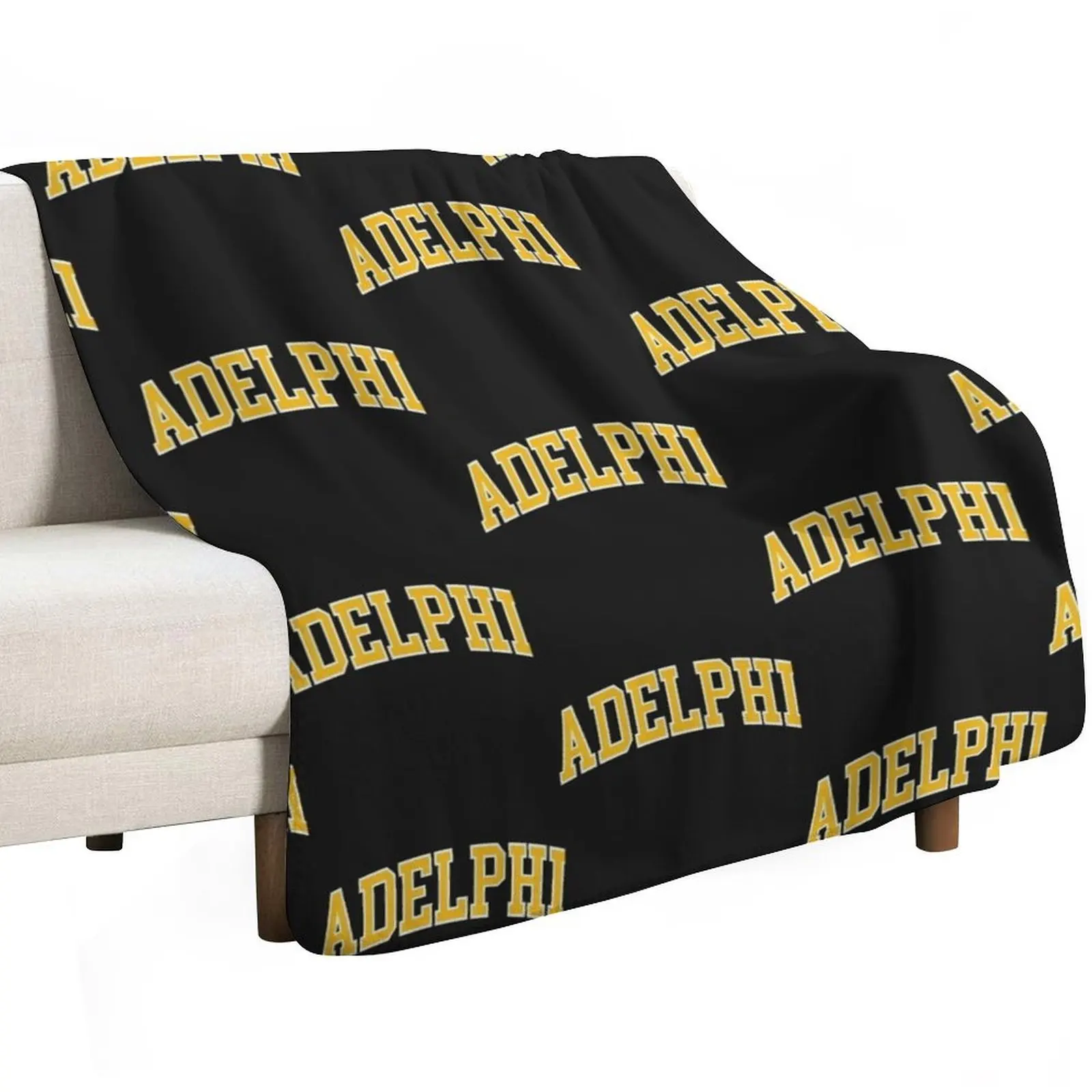 adelphi - college font curved Throw Blanket Soft Plaid Moving Sofa Throw Quilt Decorative Throw Blankets For Sofas Blankets