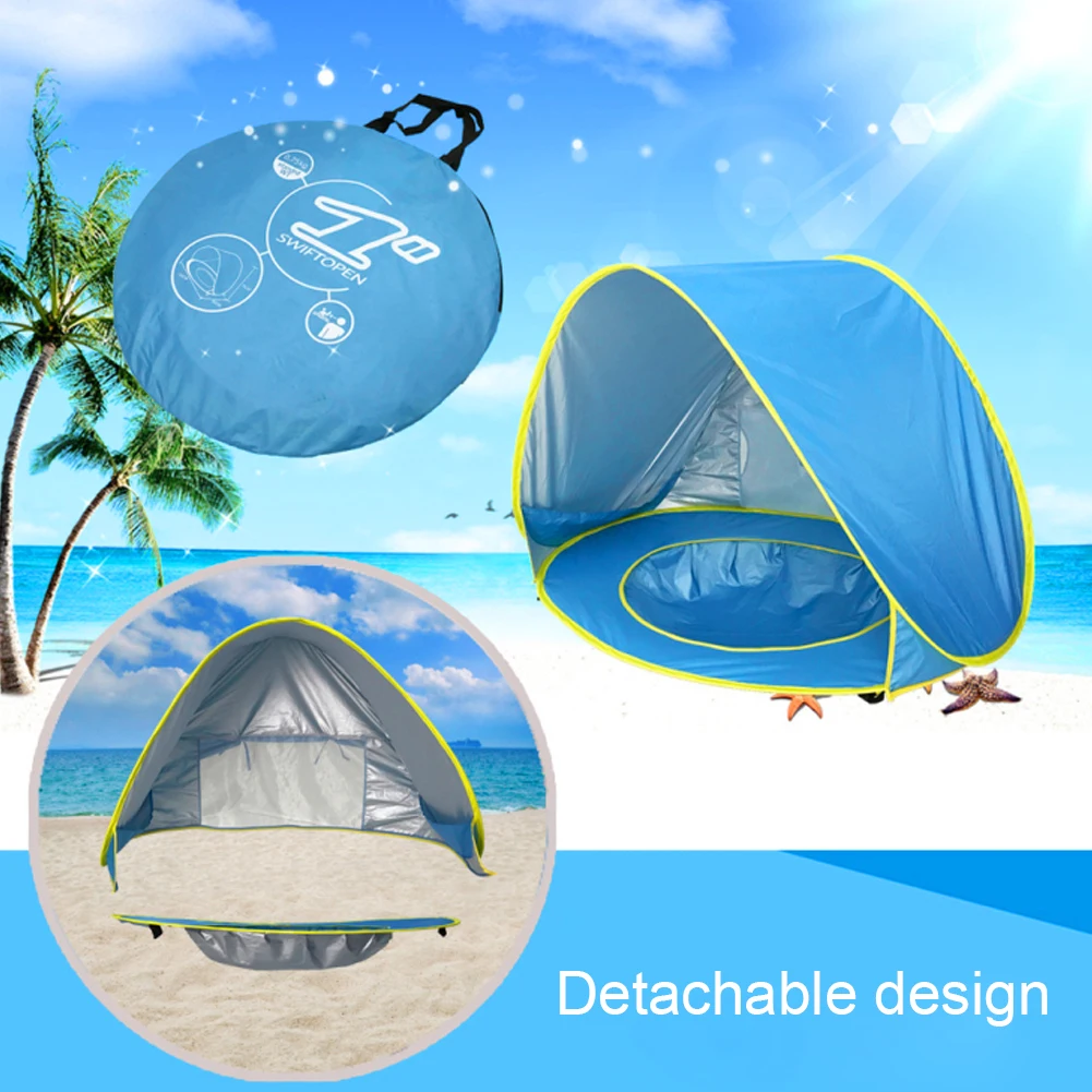 Baby Beach Tent Detachable Pool Sun Awning Tent with Storage Bag Ground Nail Portable Shade UV Protection Sun Shelter for Infant