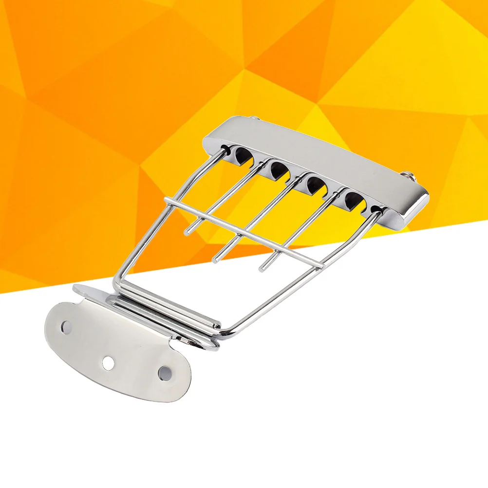 

4 String Bridge Replacement Sturdy Steel Zinc Alloy Plated Finish Compatible With Archtop Easy Install Diy Parts