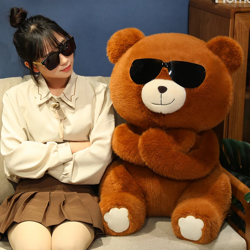 

Super Soft 23-45cm Stuffed Plush Bear With Glasses Animal Dolls Cartoon Throw Piloow Toys Halloween Birthday Gifts Home Decor