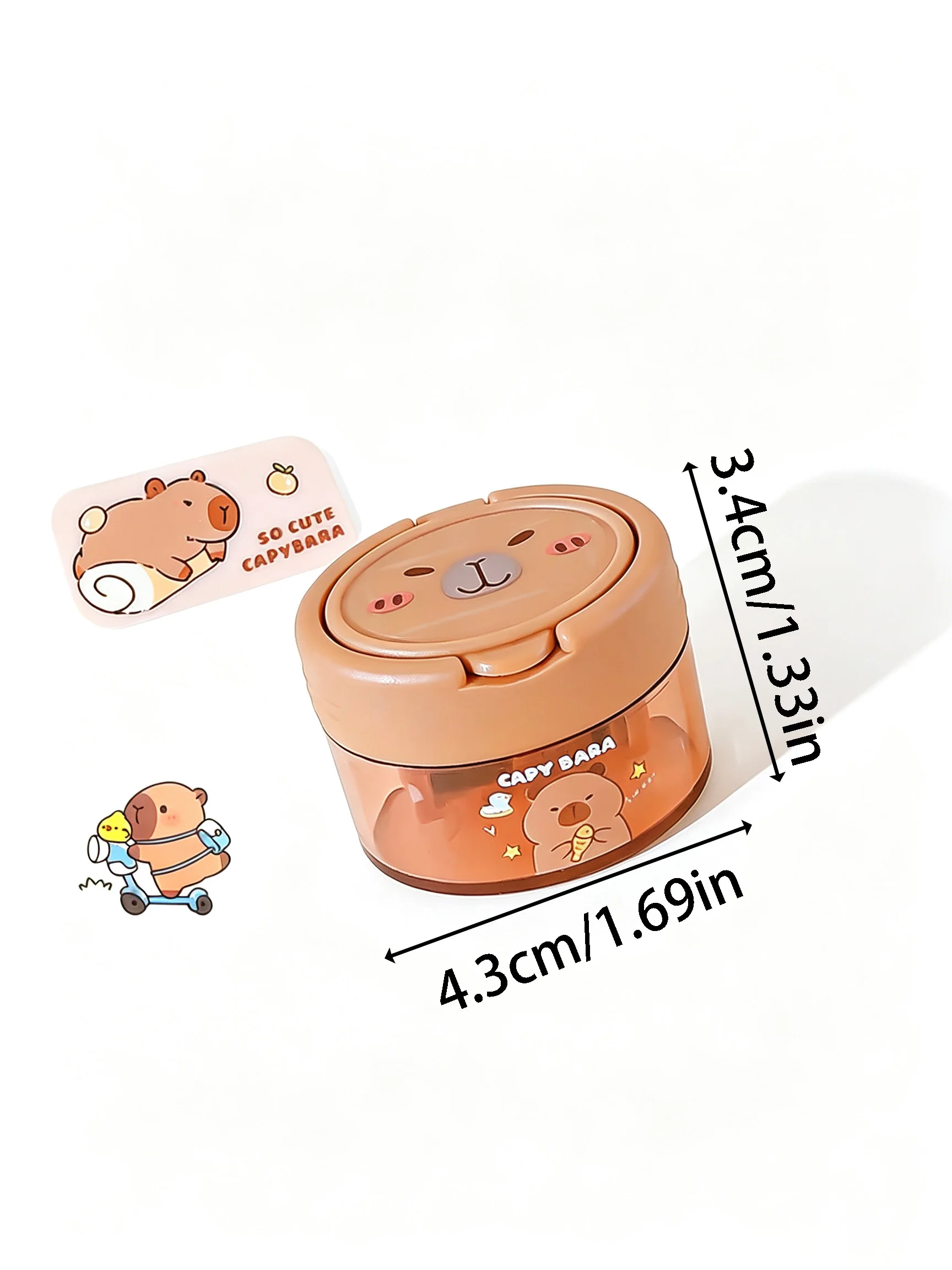 1/4pcs Cute Otter Double Hole Pencil Sharpener Manual Creative Flip Cover Pencil Sharpener Cartoon Handheld Portable for
