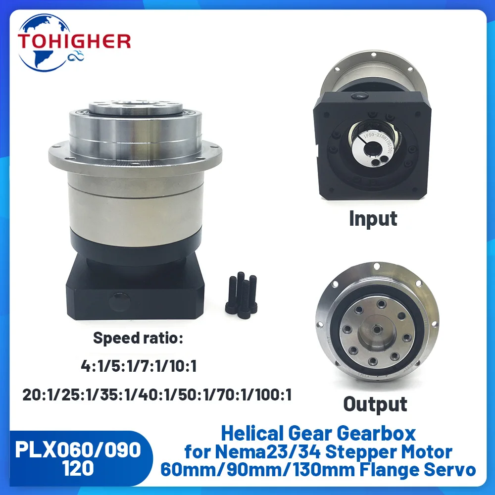 Round Flange Helical Gear Planetary Reducer Backlash 3 Arcmin Ratio 4:1~100:1 Planetary Gearbox for Automated Assembly Line