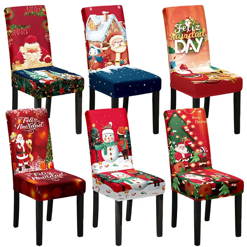 Elastic Christmas chair only, high backrest, restaurant decoration, fully packaged, suitable, atmosphere