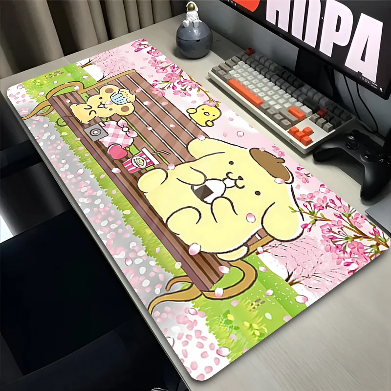 Mouse Pad Computer Gaming Accessories Kawaii Mousepad Rubber Cute Extended Desk HD P-pompompurin Mat Laptop Gamer Keyboard Pad