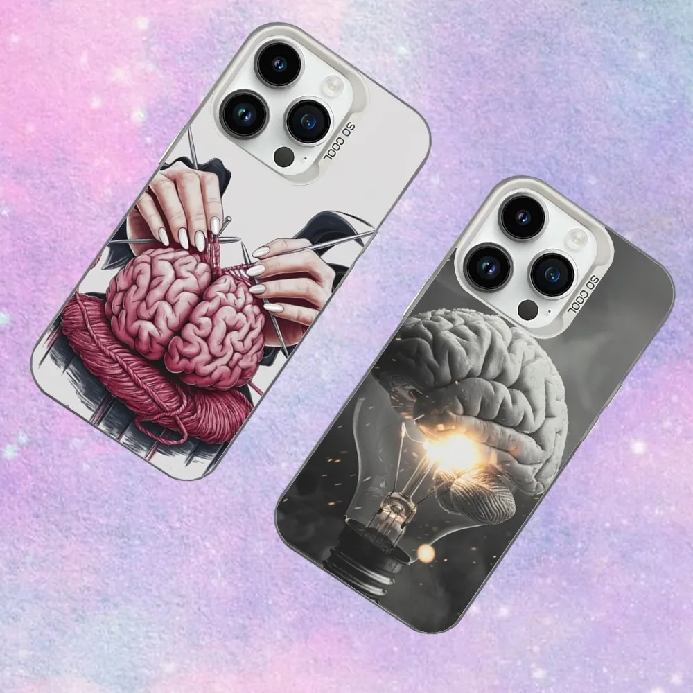 

The Brain Art Phone Case For iPhone 16,15,14,13,12,11,Mini,Pro,SE,MAX White Matte Shockproof Cover