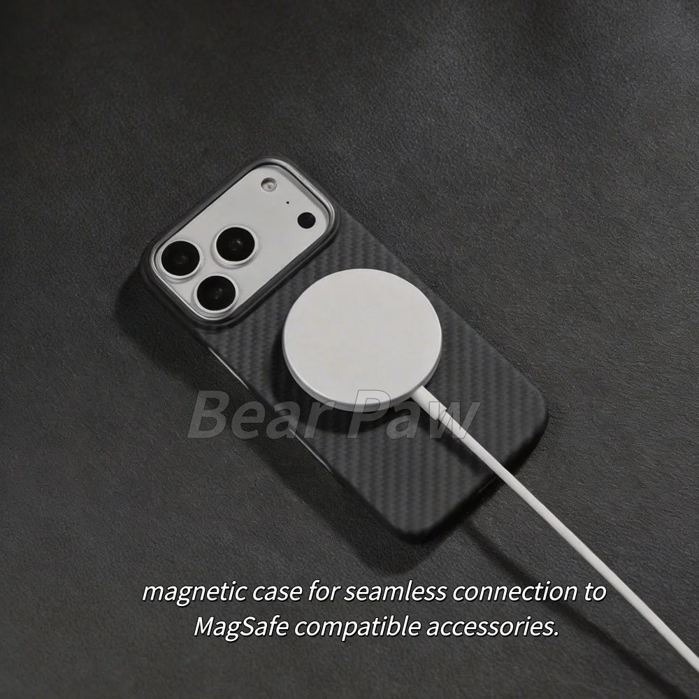 Case for iPhone 17 Pro Max Aramid Carbon Fiber Case for iPhone Air/17/17 Pro/15Pro Max/16Pro Max Thin Kevlar Fiber Magnetic Case