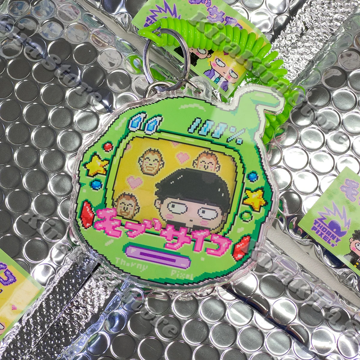 Dimple Mob Psycho 100 Kageyama Shigeo Sostituibile Carta Raster Portachiavi Borse Acriliche Ciondolo Anime Reigen Arataka Decor Portachiavi