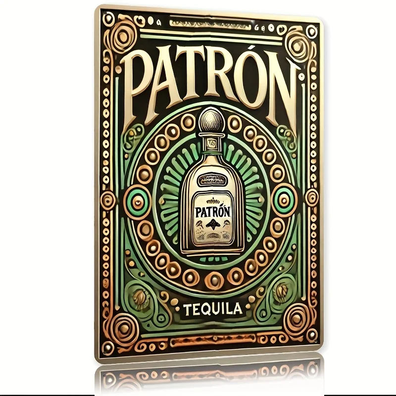 Cartel de chapa de Metal Patron Tequila para decoración de habitación, arte de pared de hierro rústico para el hogar, Bar, cafetería, decoración para garaje, granja, grabado en aluminio