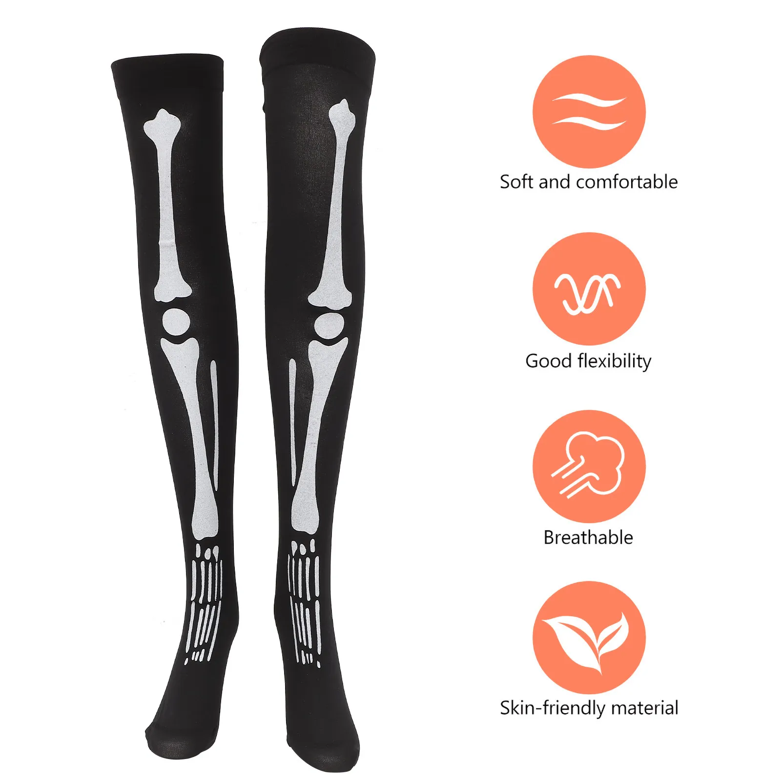 1세트 스타킹과 장갑 할로윈 긴 양말 세트 일상 장식 의상 이벤트를 위한 흡수성 통기성 원단