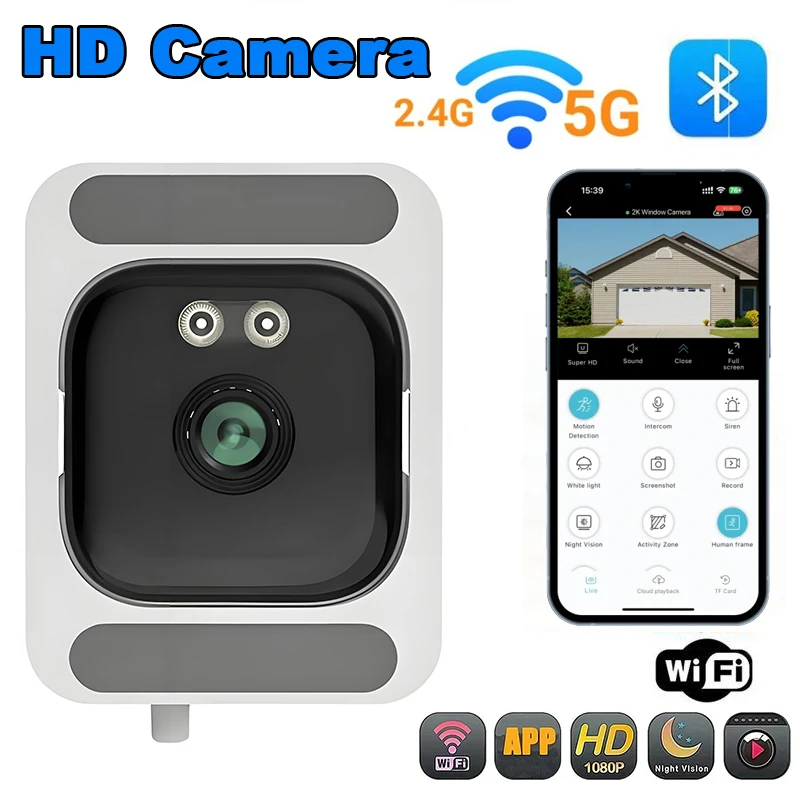Mini kamera bezprzewodowa 1080P HD 2.4/5GHz WiFi z funkcją nocnego widzenia, kamera wideo z zdalnym monitorem WiFi, rejestrator dźwięku, kamera bezpieczeństwa