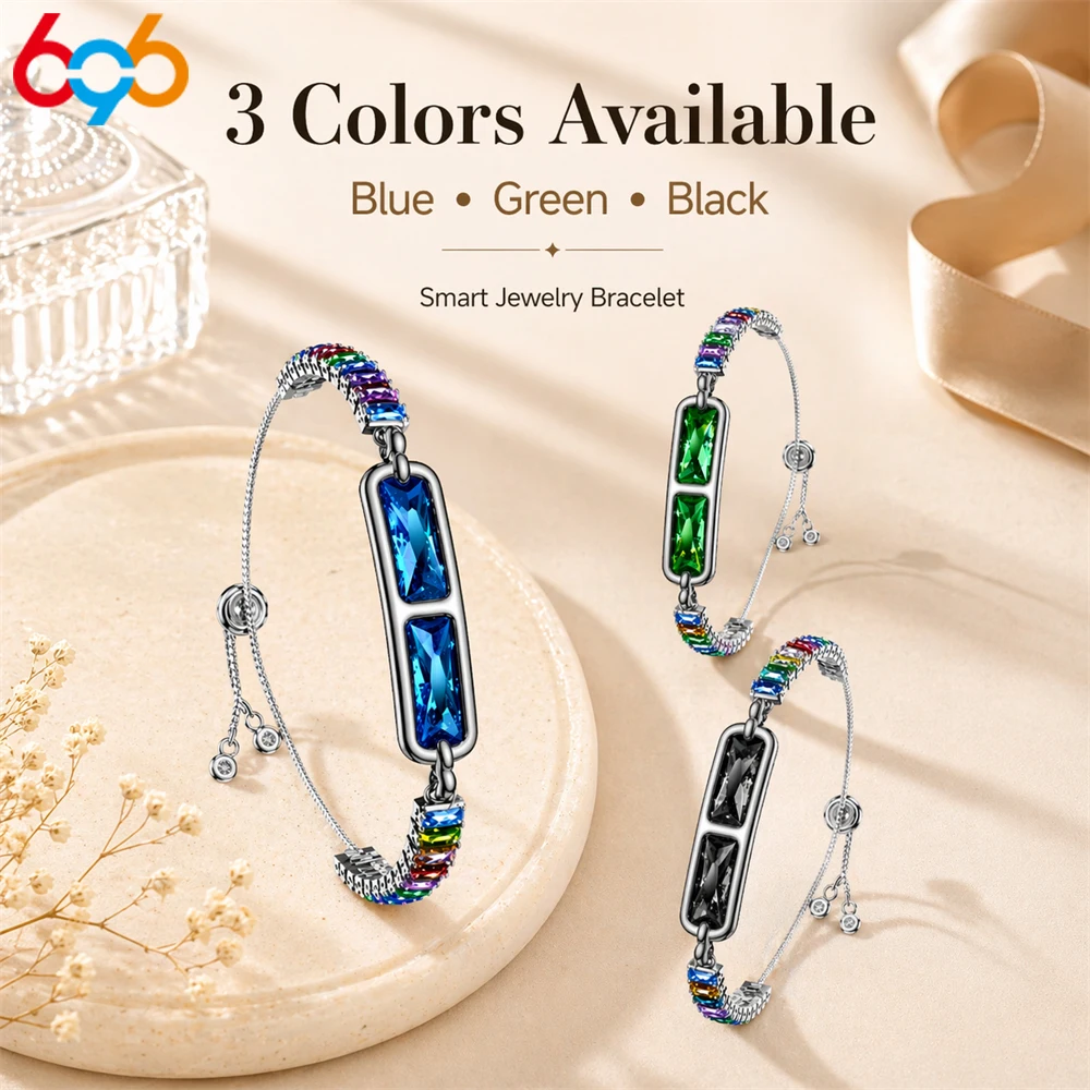 

Woman Inlaid With Diamonds Smart Bracelet Sports Health Ms. Bluetooth Wristband Sleep Health Monitor Female Physiological Cycle