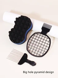 3 pieces of black metal hair salon men's dirty braids, African hair forks, combs, hair combing tools Special for real hair wigs