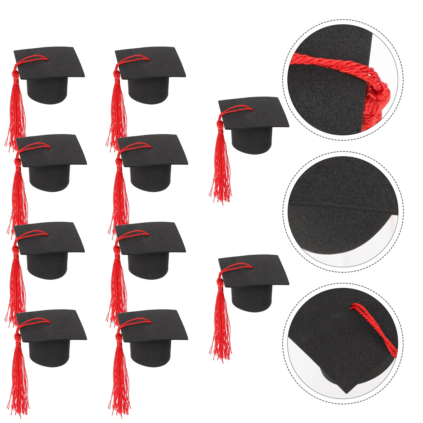 

10Pcs Mini Graduation Hat Cake Toppers Safe for Desserts Attractive Theme Decorations Desktop Adornment Graduation Ornament