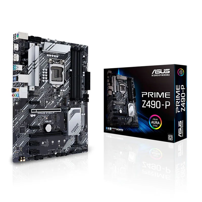 New LGA 1200 Intel Z490 Motherboard Asus PRIME Z490-P Motherboard 128GB DDR4 PCI-E 3.0 M.2 USB3.2  ATX For tenth gen cpus