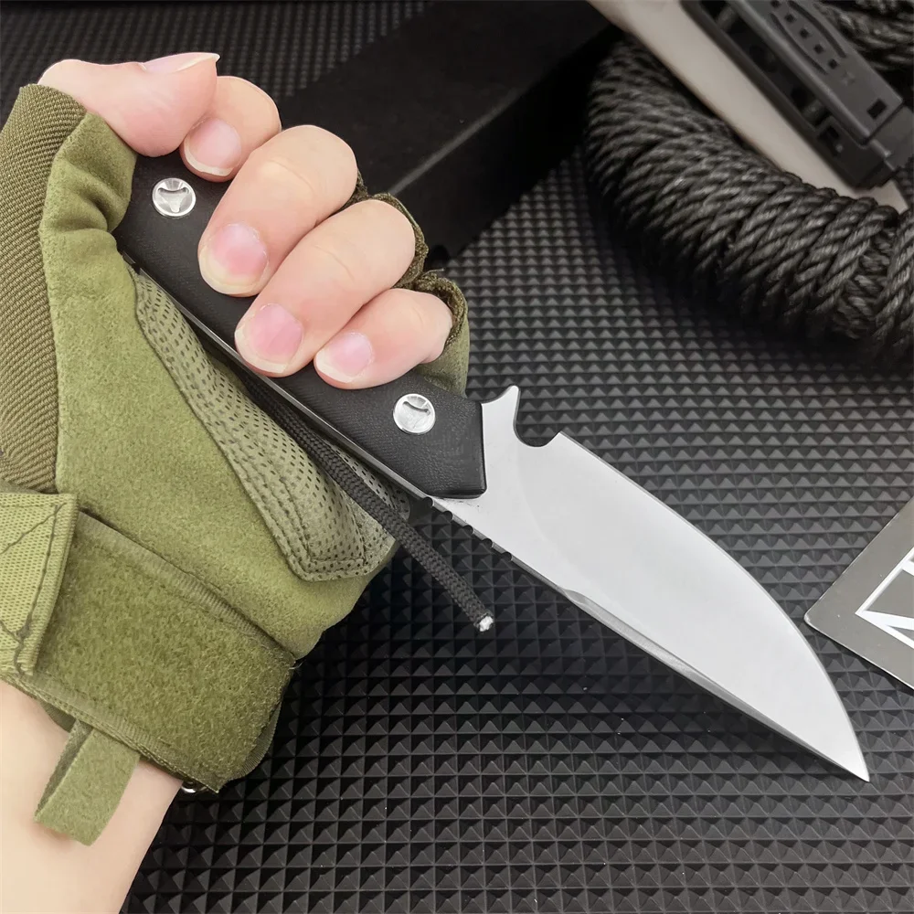 

Bushcraft Camping Hunting Knife Tactical Survival 8Cr13Mov High Carbon Steel Blade G10 Fiberglass Handle Razor Edge