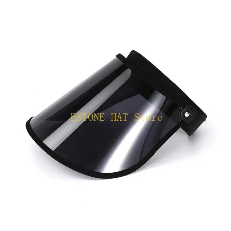 49MF Black Transparent Wide Brim Empty Top Hat Summer Sun Hat Seaside Visor Hat for Adult Teens Skin-Friendly Outdoor Hat