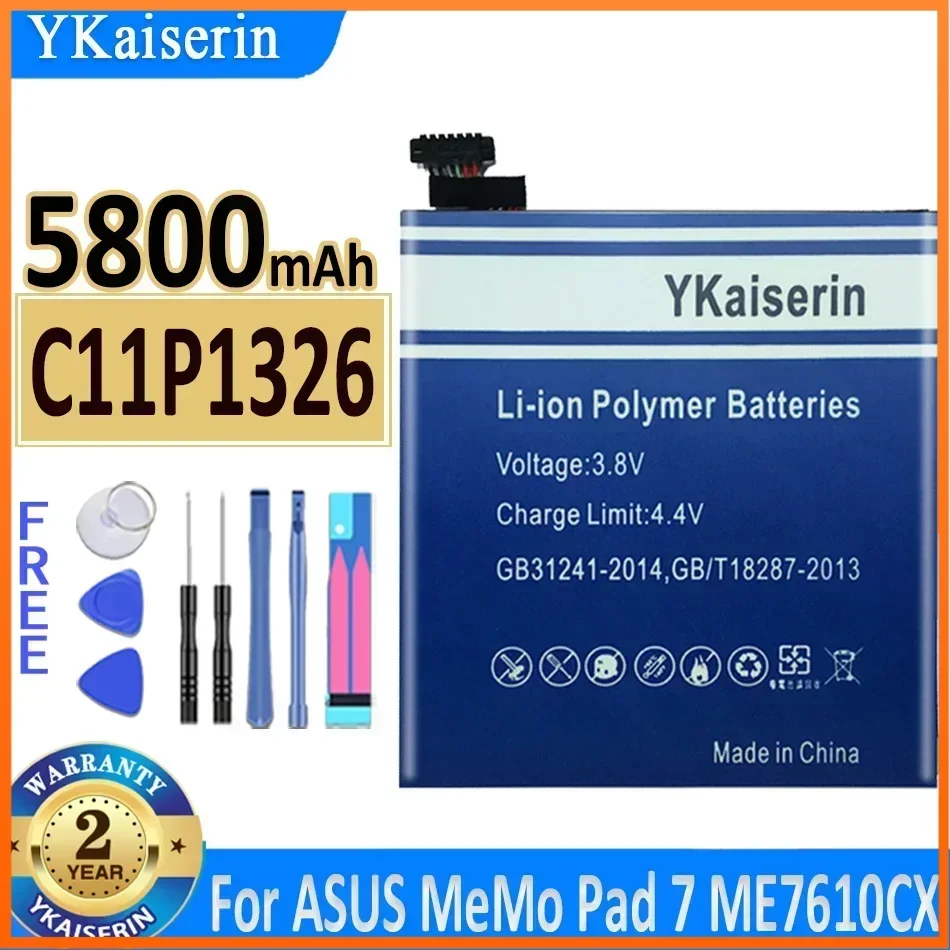 

Аккумулятор ykaisсеребрин 5800 мач OEM C11Pn5H ME5Pn51 для ASUS Google для Nexus 7, 2-го поколения, ME571, ME571KL, C11P1326, гарантия на батареи