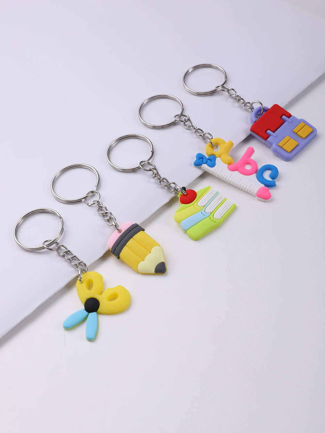 24pcs Students Stationery Keychain PVC School supplies Pendant Cartoon Bag Schoolbag Accessories School season Graduation Gifts - Image 5