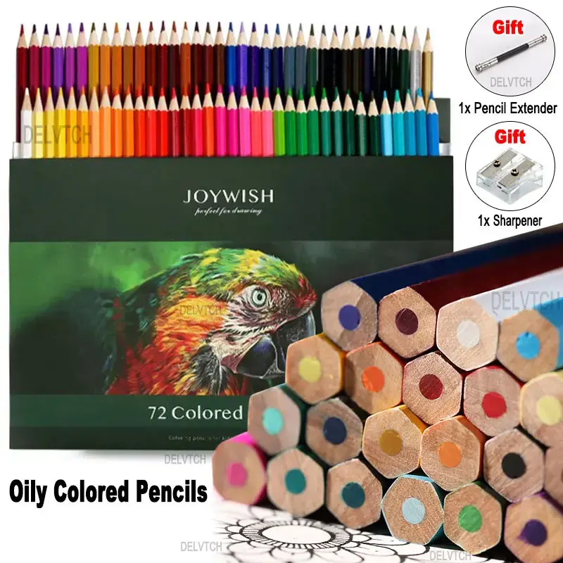 

12/24/36/48/72 Color Set Oily Colored Pencils 3.0mm Lead Hexagon Wooden Handle For Artist Drawing Art Sketch Design Kids Gift