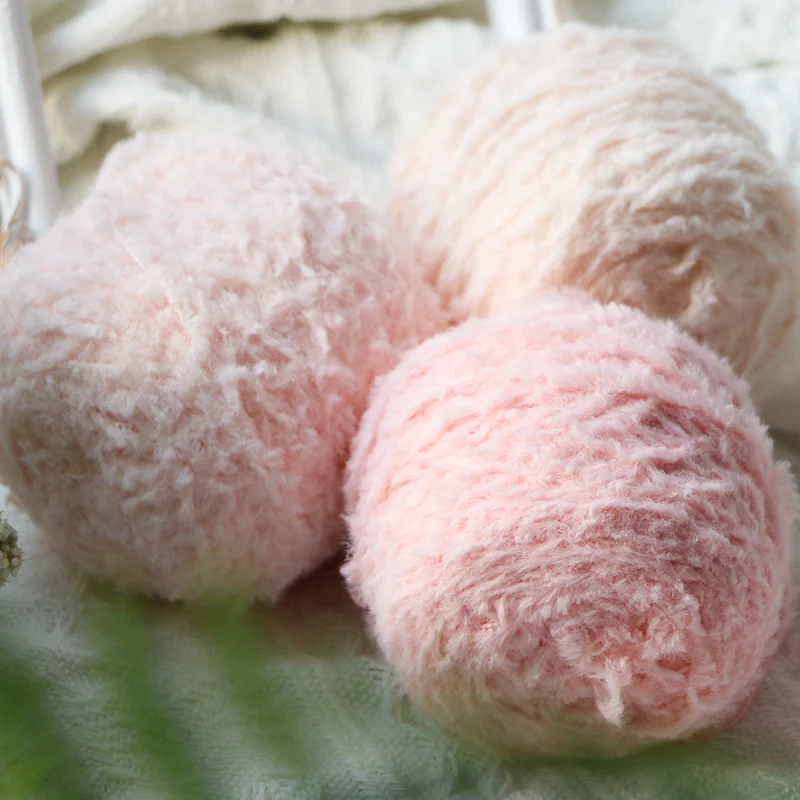 40g Doll Wool Yarn Fine Fur Thread Crochet Knit Teddy Plush Thread Fur Sea Animal Simulation Knitting Wool Yarn Bulk Para Tejer