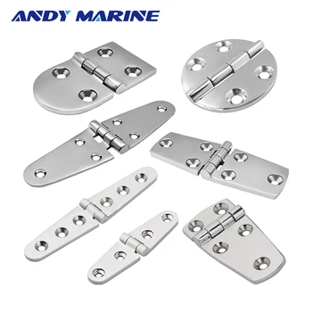 Dobradiça de fundição de aço inoxidável, dobradiça plana, portas de armário para janelas, 4 / 6 furos, alça fundida, dobradiça de deck para hardware de barco