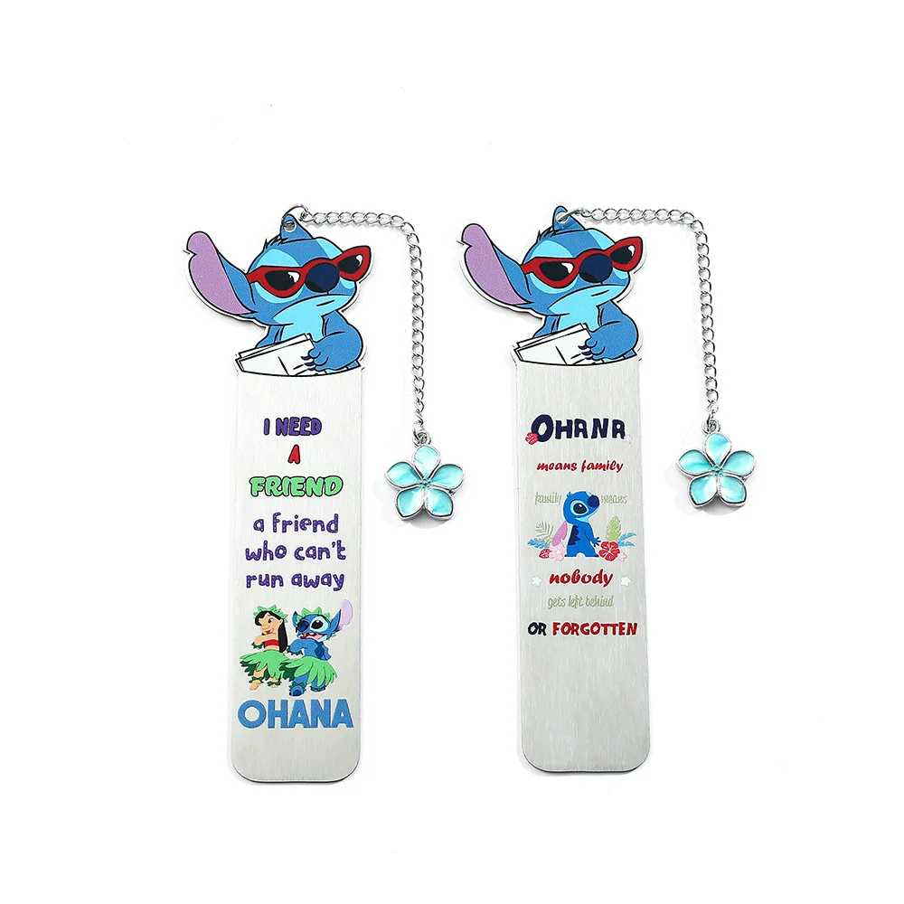 Segnalibri Disney Cartoon Lilo & Stitch Accessori per libri Segnalibri in metallo Raccogliere forniture di cancelleria Regali per bambini Kawaii Giocattoli