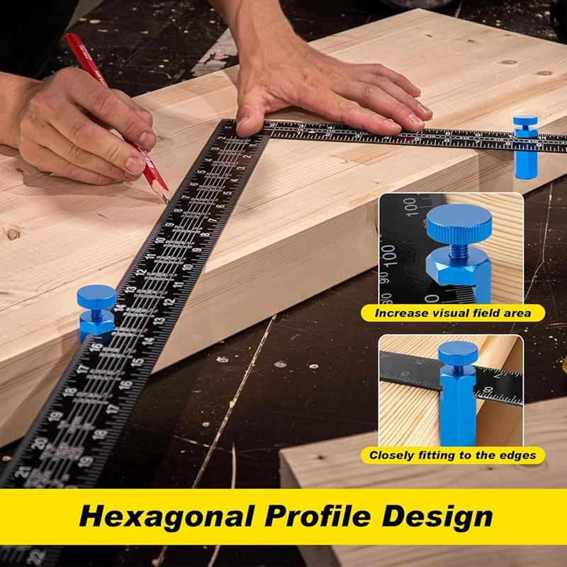 Hoge trapmeters voor het inlijsten van vierkant met houder, trapmeters Knoppen Gereedschap voor cirkelzaag Trap Stringer Layout Tool